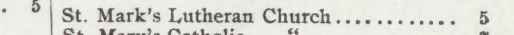 The line reading St. Mark's Lutheran Church in the 1907 atlas index