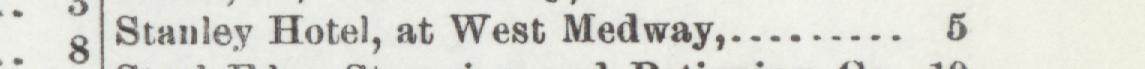 The line reading Stanley Hotel, at West Medway in the 1903 atlas index