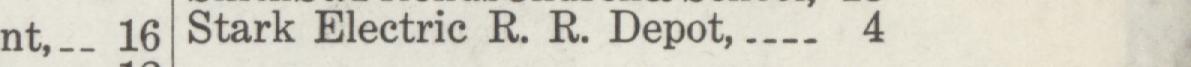 The line reading Stark Electric R. R. Depot in the 1915 atlas index