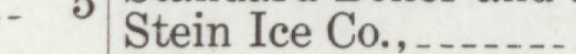 The line reading Stein Ice Co in the 1909 atlas index