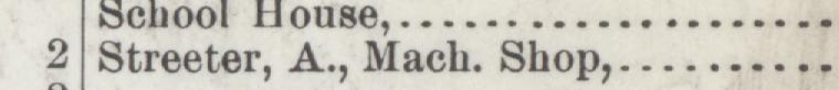 The line reading Streeter, A., Mach. Shor in the 1892 atlas index