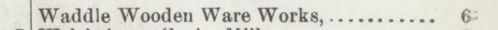 The line reading Taddle Wooden Ware Works in the 1899 atlas index