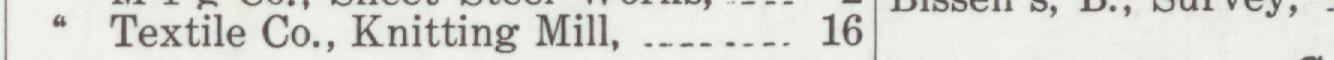 The line reading Textile Co., Knitting Mill, 16 in the 1919 atlas index