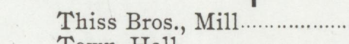 The line reading Thiss Bros., Mill in the 1901 atlas index