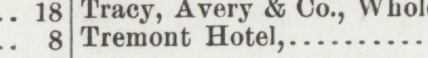 The line reading Tremont Hotel in the 1902 atlas index