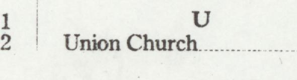 The line reading Union Church in the 1921 atlas index