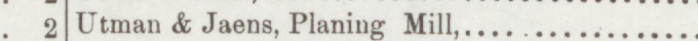 The line reading Utman & Jaens, Planing Mill in the 1893 atlas index