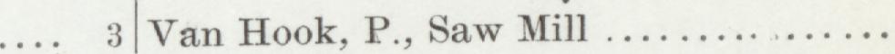 The line reading Van Hook, P., Saw Mill in the 1901 atlas index