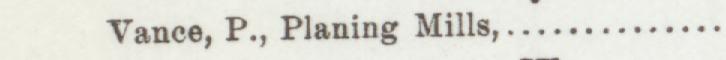 The line reading Vance, P., Planing Mills in the 1892 atlas index