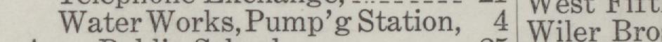 The line reading Vater Works, Pump'g Station in the 1909 atlas index