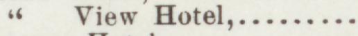 The line reading View Hotel in the 1898 atlas index