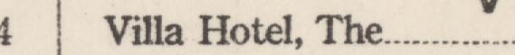 The index line reading Villa Hotel, The in the 1921 atlas