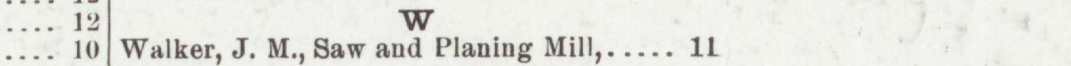 The line reading Walker, J. M., Saw and Planing Mill in the 1903 atlas index