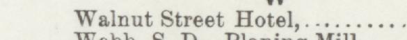 The line reading Walnut Street Hotel in the 1899 atlas index