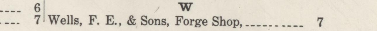 The index line reading Wells, F. E., & Sons, Forge Shop in the 1940 atlas