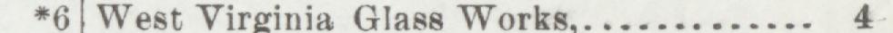 The line reading West Virginia Glass Works in the 1900 atlas index