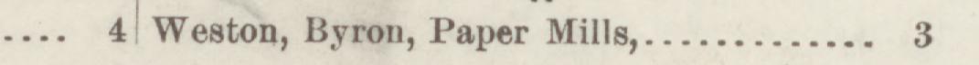 The line reading Weston, Byron, Paper Mills in the 1892 atlas index