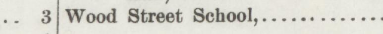 The line reading Wood Street School in the 1889 atlas index