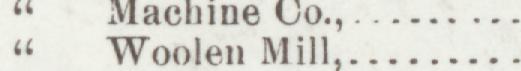 The line reading Woolen Mill in the 1899 atlas index