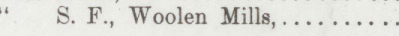 The index line reading S. F., Woolen Mills in the 1892 atlas