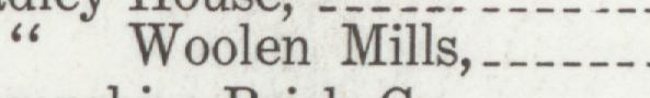 The line reading Woolen Mills in the 1918 atlas index