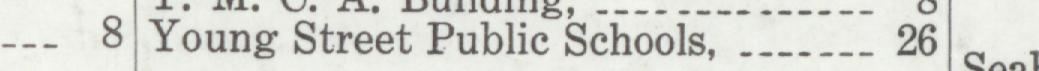 The index line reading Young Street Publie Schools in the 1921 atlas
