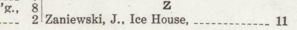 The line reading Zaniewski, J Ice House in the 1924 atlas index