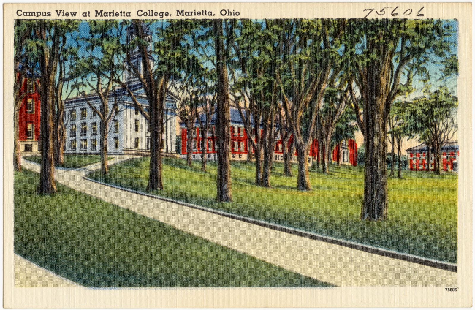 Campus view at Marietta College, Marietta, Ohio, Boston Public Library - undated