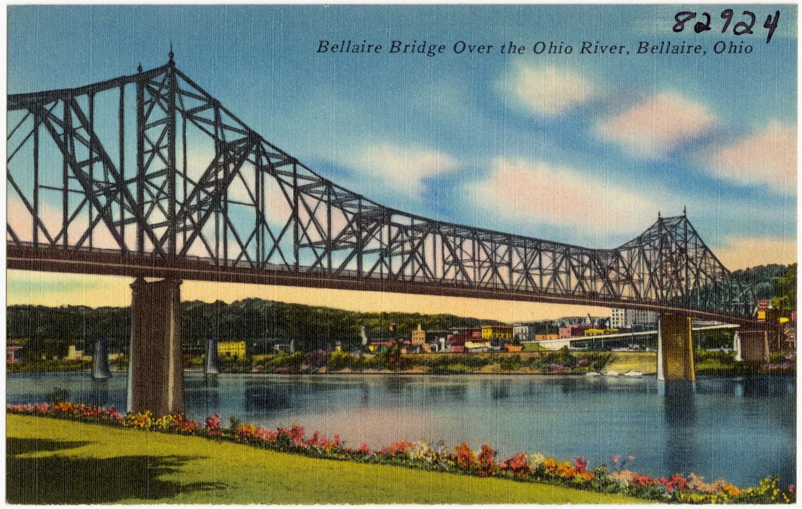 Bellaire Bridge over the Ohio River, Bellaire, Ohio, Boston Public Library - undated