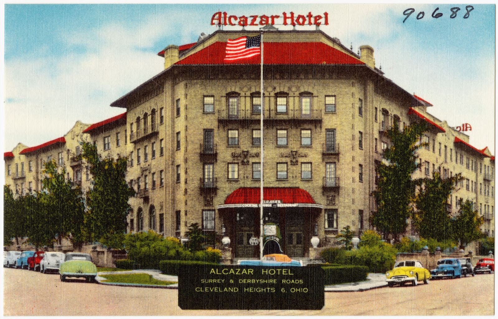 Alcazar Hotel, Surrey & Derbyshire Roads, Cleveland Heights 6, Ohio, Boston Public Library - undated