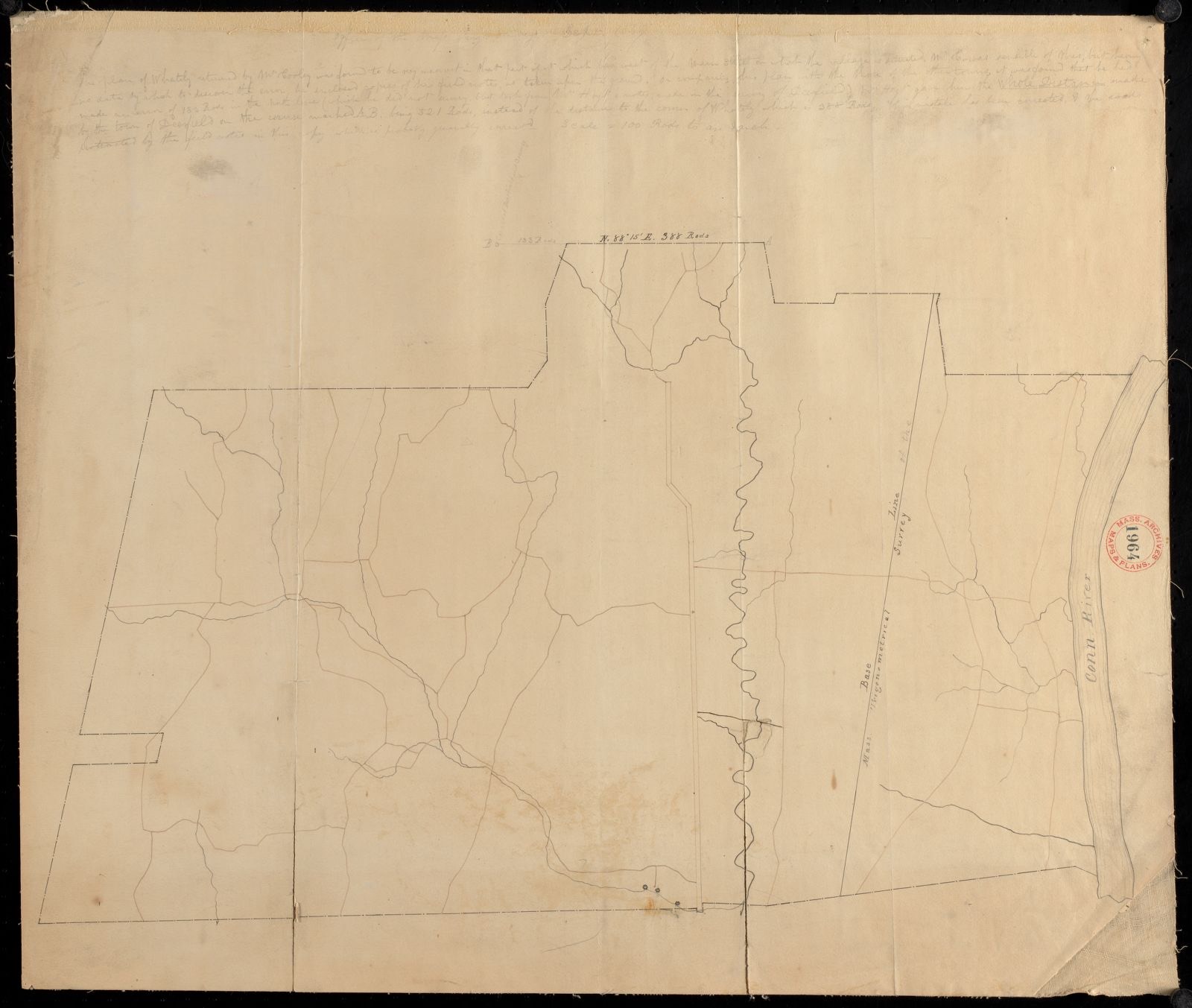 Plan of Whately made by Benjamin Cooley, dated 1830, Massachusetts Archives - undated
