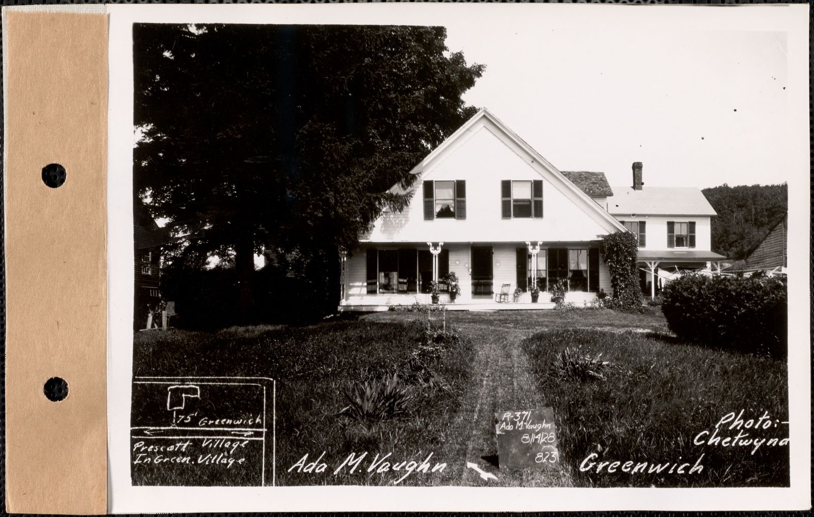 Ada M. Vaughn, house, Greenwich Village, Greenwich, Mass., Aug. 14, 1928 Parcel no. 371-22, Ada M. Vaughn, Massachusetts Archives - undated