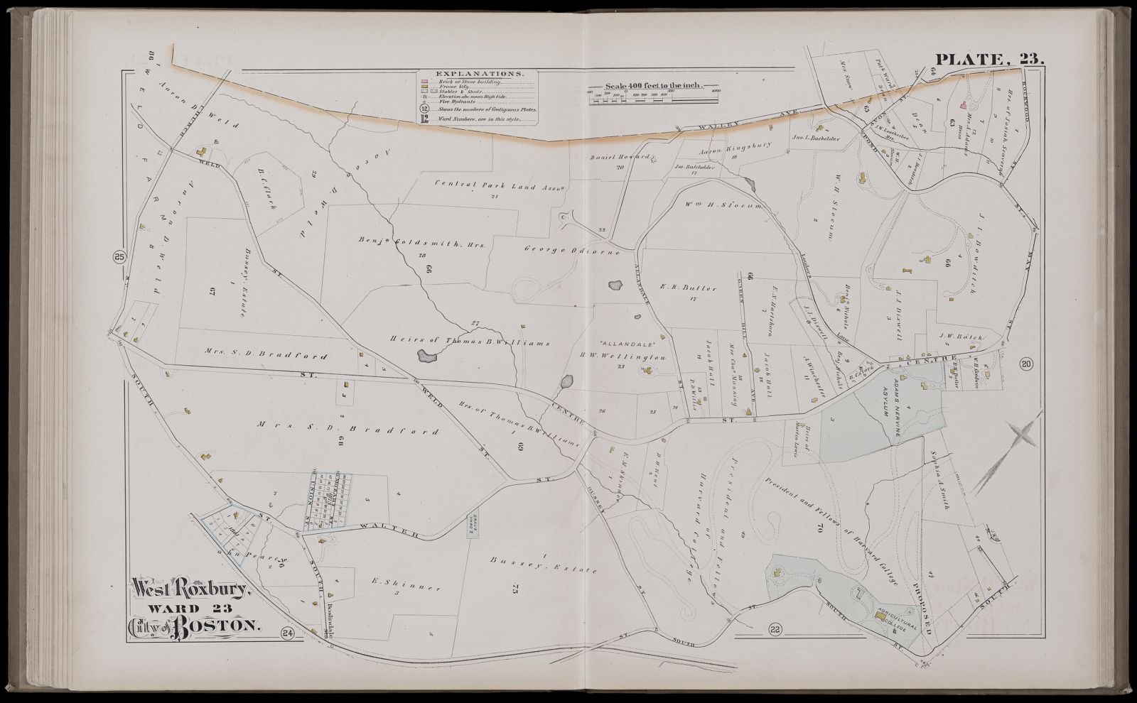 City atlas of Boston, Massachusetts : complete in one volume : from official records, private plans and actual surveys plate 23, Boston Public Library - undated