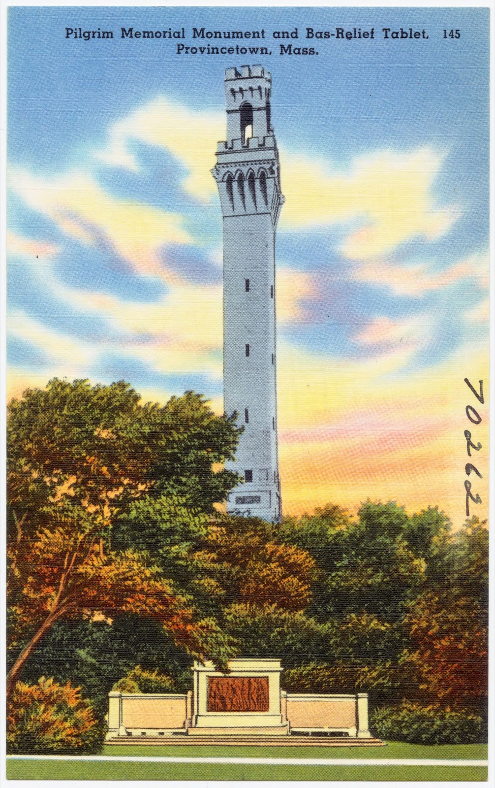Pilgrim Memorial Monument and Bas-Relief Tablet, Provincetown, Mass., Boston Public Library - undated