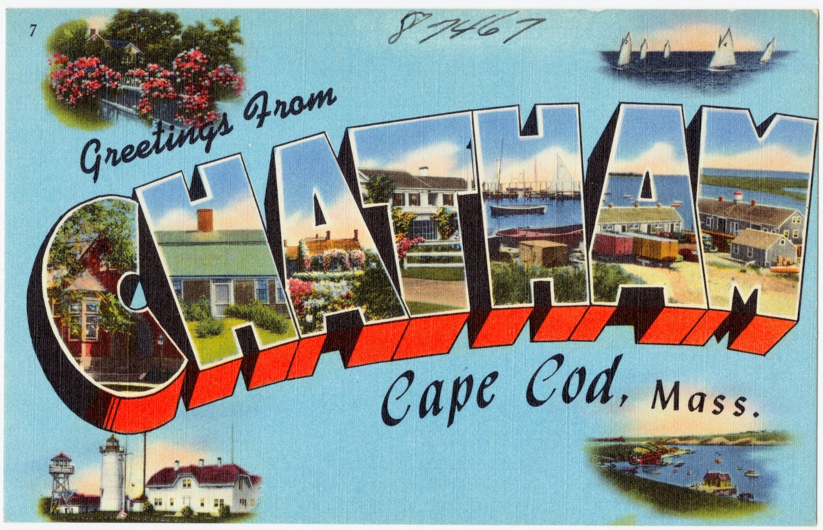Greetings from Chatham, Cape Cod, Mass., Boston Public Library - undated
