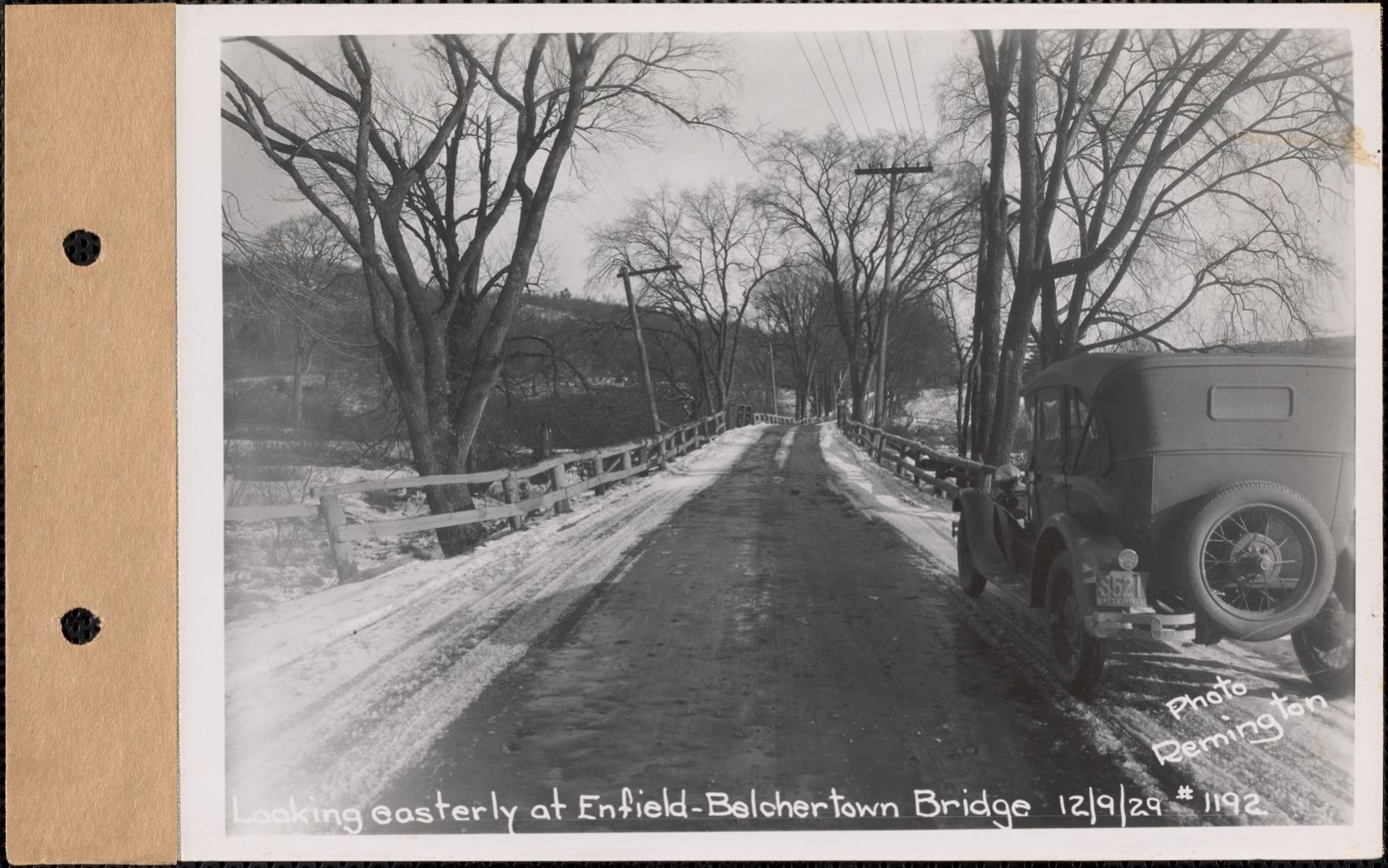 Looking easterly at Enfield-Belchertown bridge, Mass., Dec. 9, 1929, Massachusetts Archives - undated