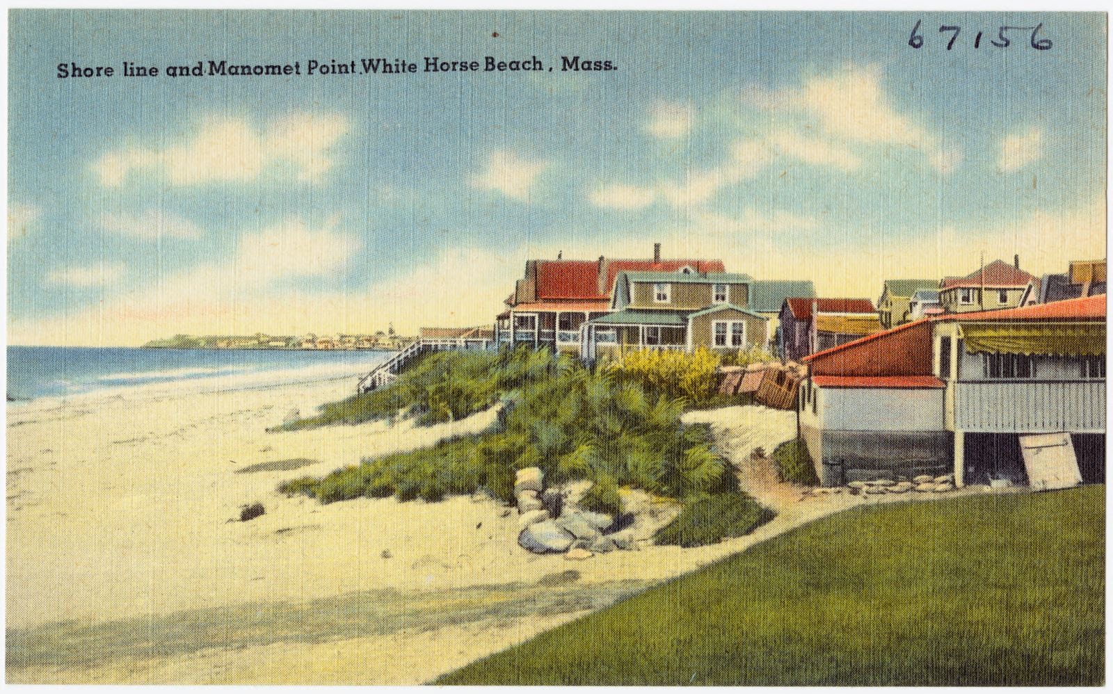 Shore line and Monument Point, White Horse Beach, Mass., Boston Public Library - undated