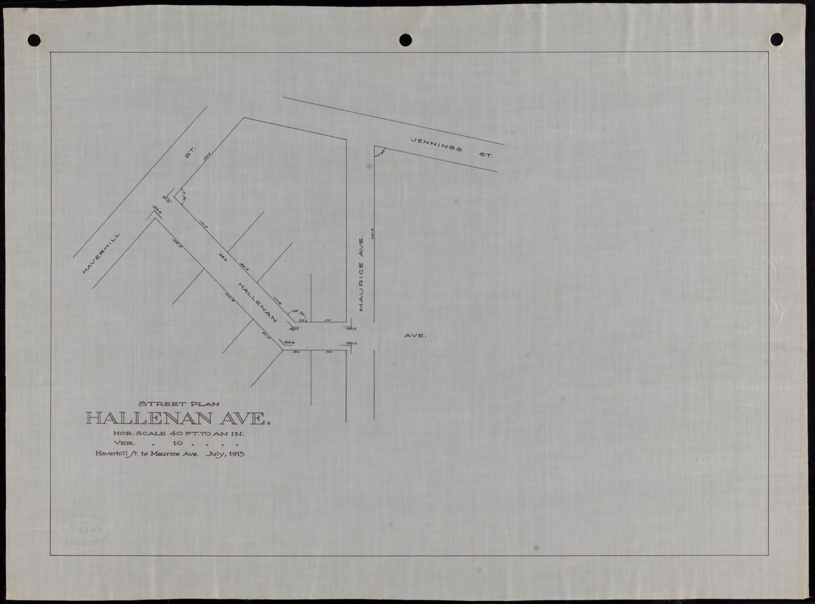 Street plan, Hallenan Ave. Haverhill St. to Maurice Ave., Lawrence Public Library - undated
