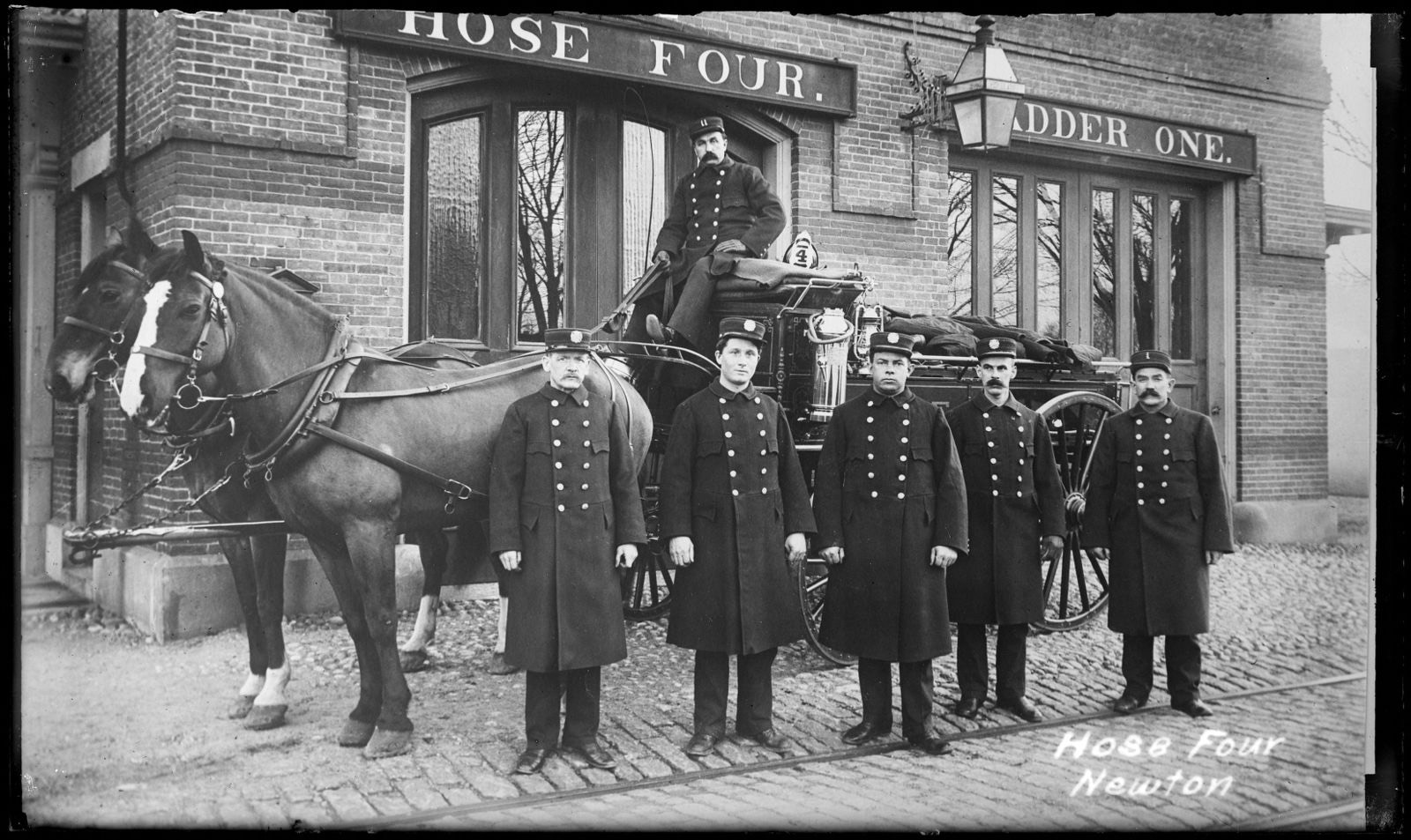 Horse Wagon #4 with Firemen Newton, Historic Newton - undated