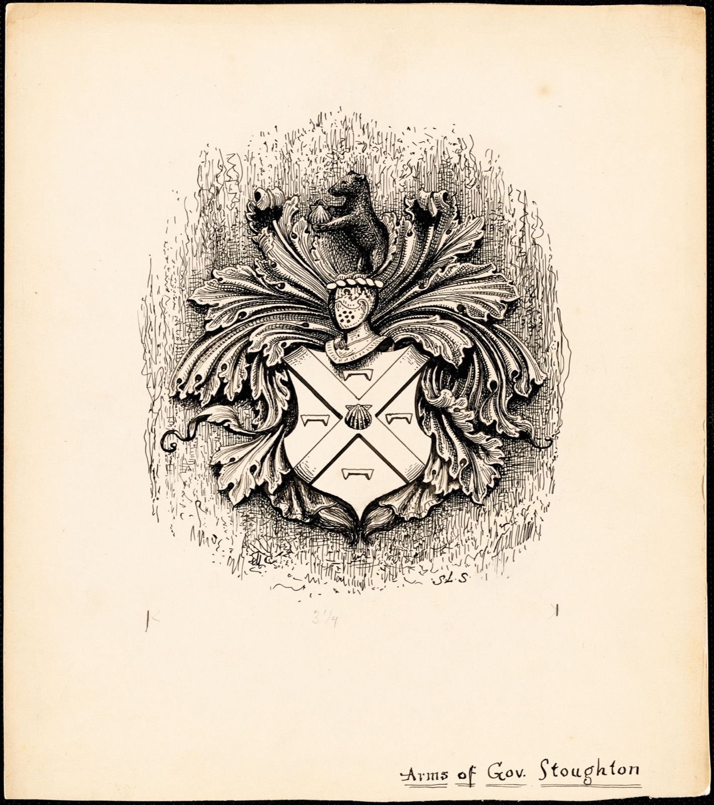 Arms of Gov. Stoughton, Canton Public Library - undated