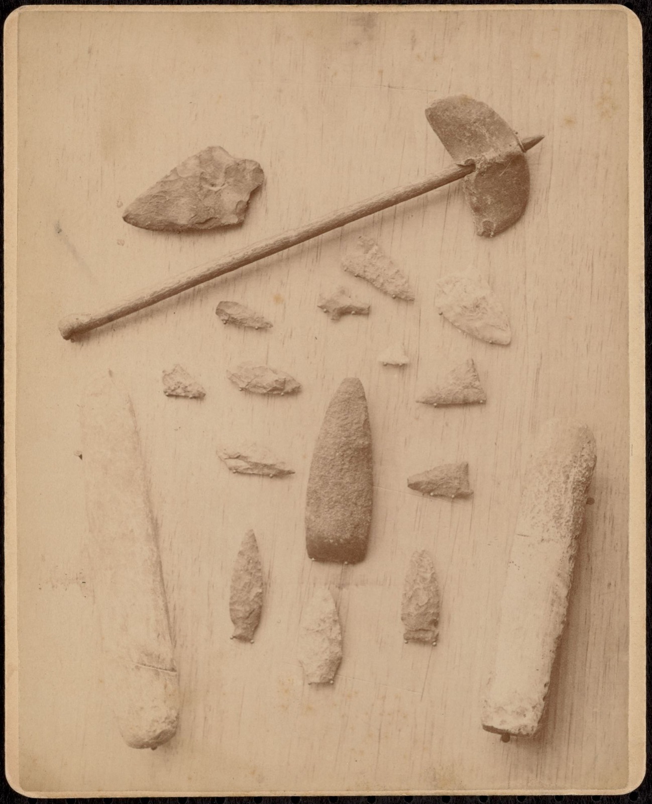 Indian implements found in Stoughton and Sharon, MA, Sharon Public Library - undated