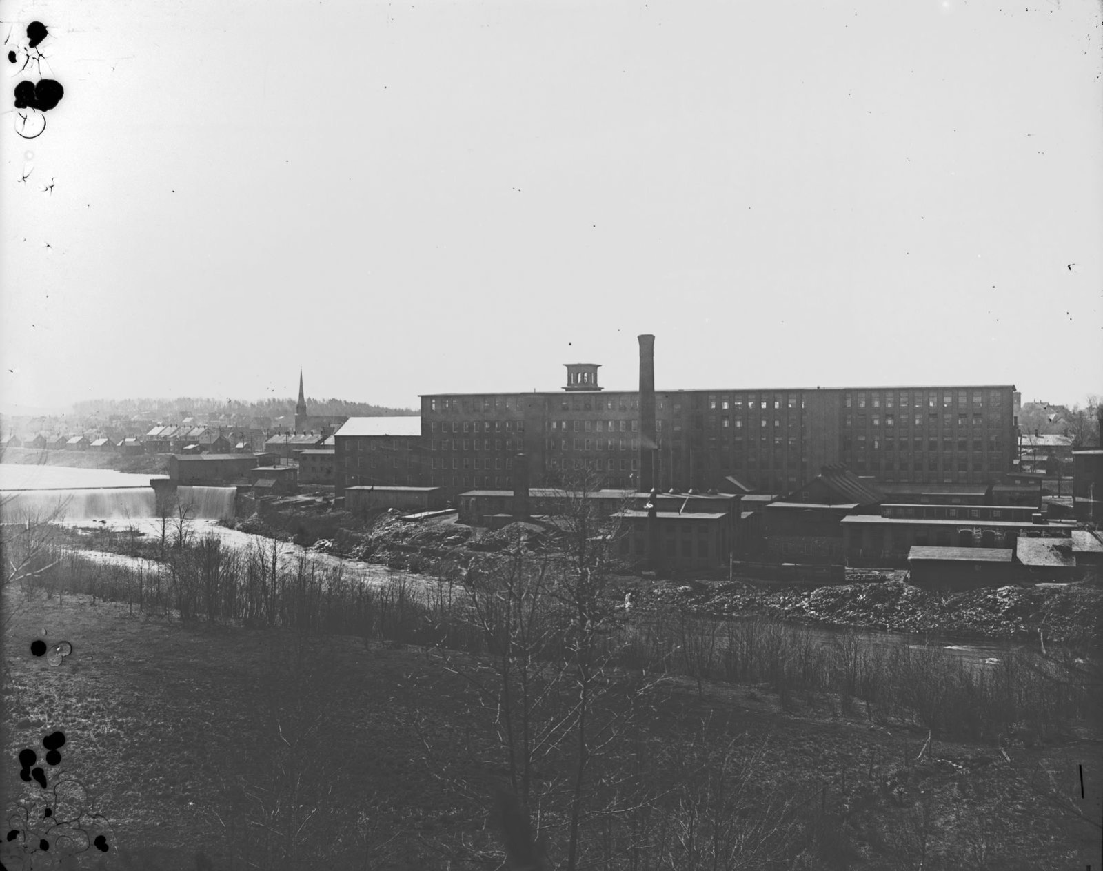 Mill building from Indian Orchard, Hubbard Memorial Library - undated