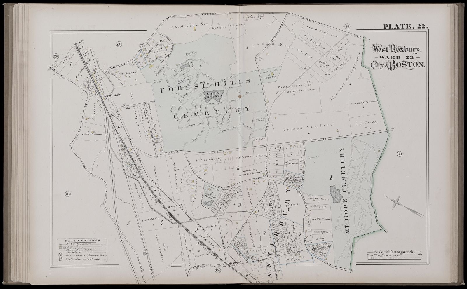 City atlas of Boston, Massachusetts : complete in one volume : from official records, private plans and actual surveys plate 22, Boston Public Library - undated