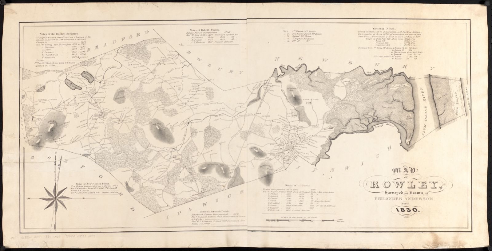 Map of Rowley, Boston Public Library - undated