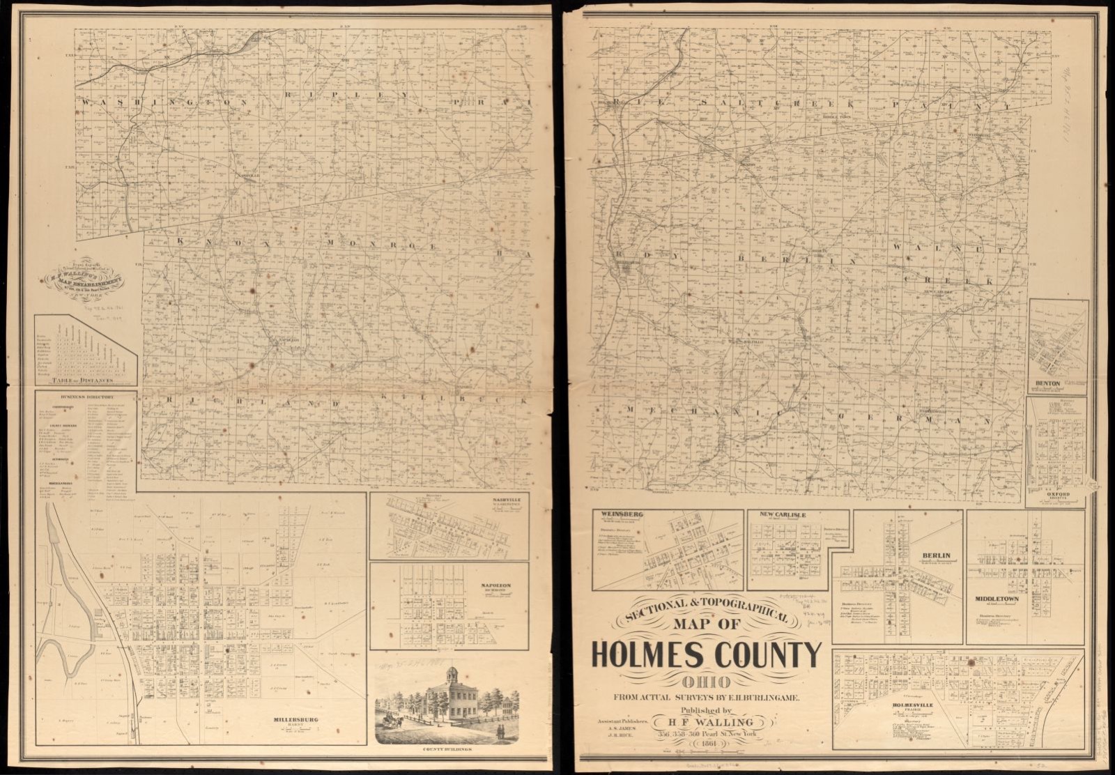 Sectional & topographical map of Holmes County, Ohio, Boston Public Library - undated