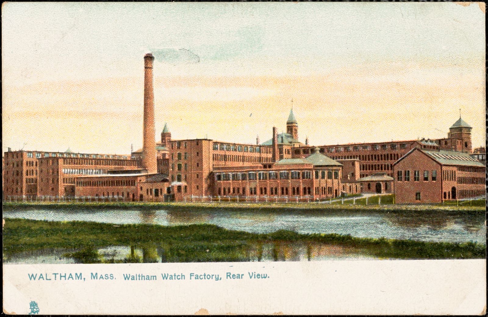 Waltham, Mass. Waltham Watch Factory, rear view, Waltham Public Library - undated