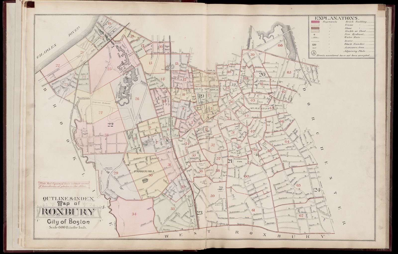 Atlas of the city of Boston : Roxbury, Mass. : volume three : from actual surveys and official records index map, Boston Public Library - undated
