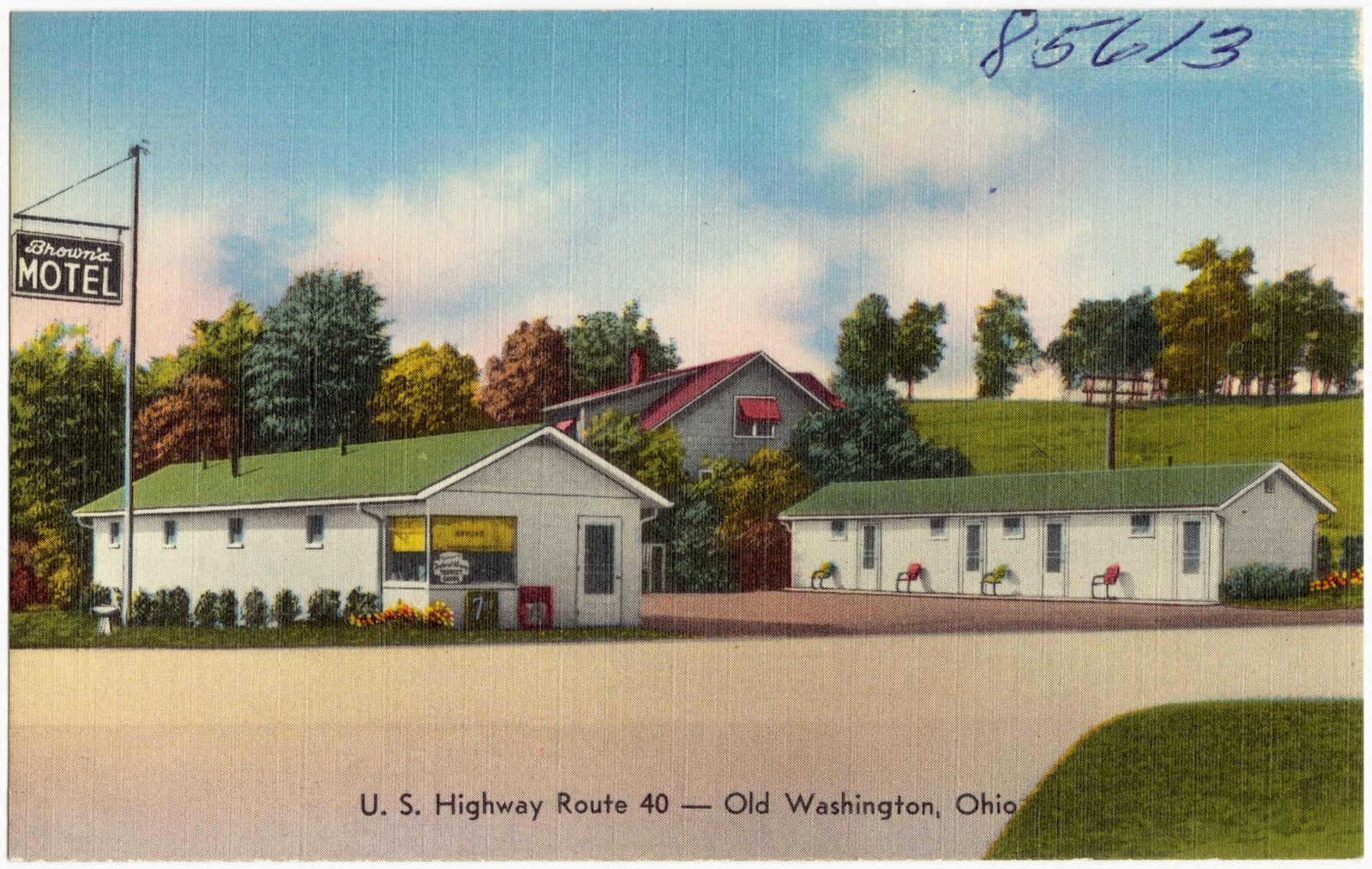 Brown's Motel, U.S. Highway Route 40 -- Old Washington, Ohio, Boston Public Library - undated