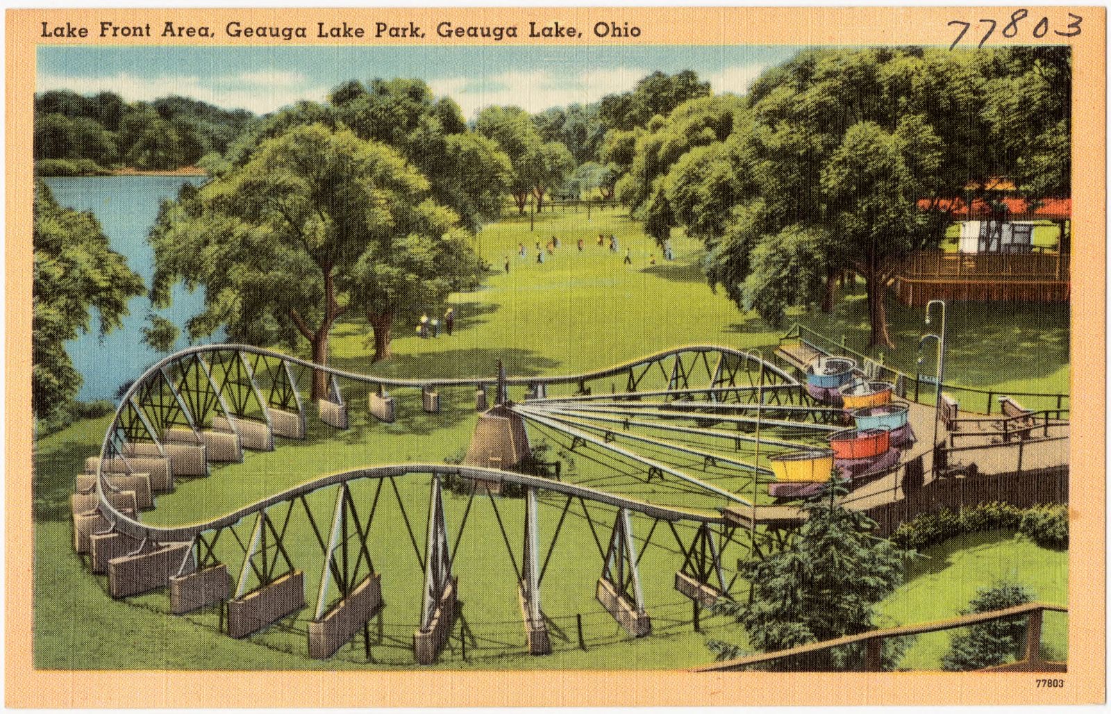 Lake front area, Geauga Lake Park, Geauga Lake, Ohio, Boston Public Library - undated
