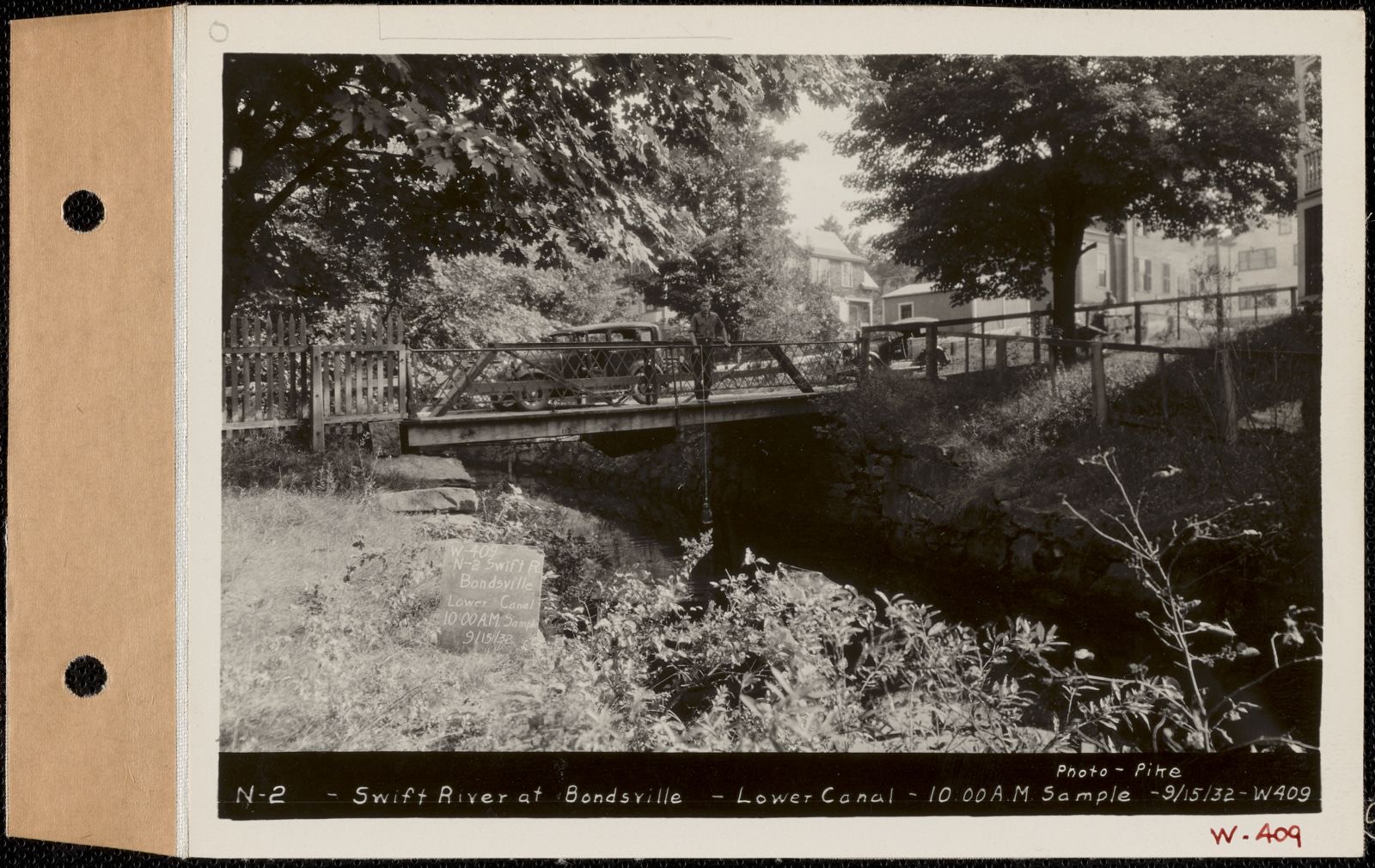 Station N-2, Swift River, lower canal, Bondsville, Palmer, Mass., 10:00 AM sample, Sep. 15, 1932, Massachusetts Archives - undated